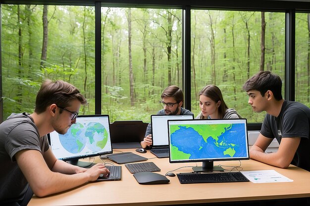 Lab with students using AI to analyze patterns in ecological data