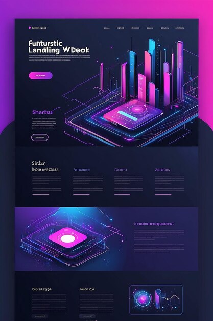 Landing page for web design futuristic digital network concept web site landing page template photo ai concept