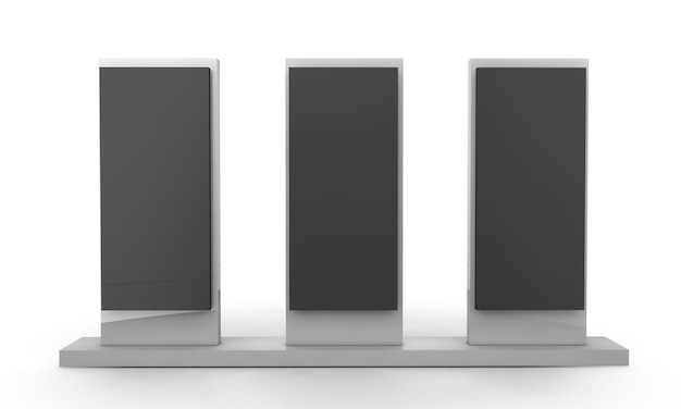 Lcd display stand. 3d illustration isolated on white background