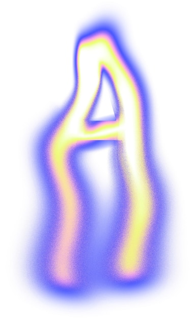 Letter A PNG fluid neon font transparent background