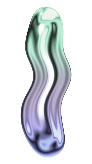 Letter I png holographic fluid chrome font transparent background