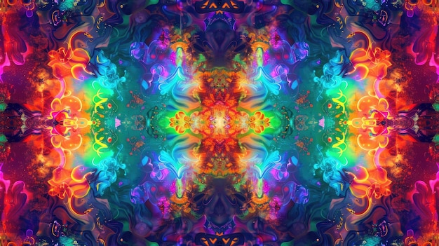 lifelike visuals portraying the mesmerizing allure of iridescent neon hallucinations in seamless patterns SEAMLESS PATTERN