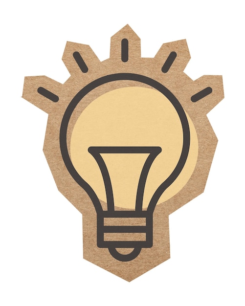 light bulb icon png cut out paper element transparent background