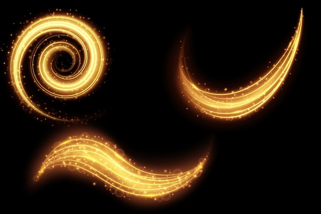 Light effect magic circle glow Set Vector illustration