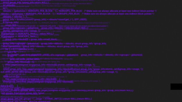 Lilla skærm kodning hacker koncept animation med glitch Programmeringskode skrivefejl