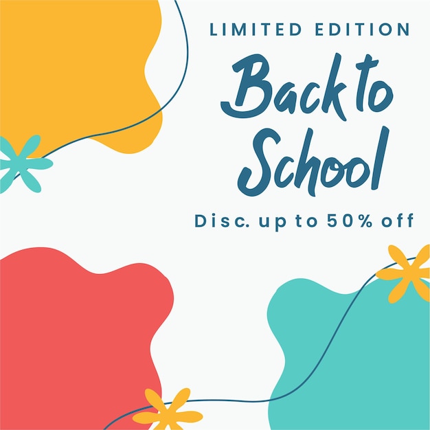 Limited edition back to school Post template Social media poster Vector design illustration