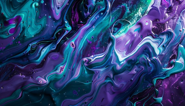 liquid canvas with ultraviolet and jade energy vibrant