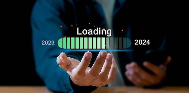 Loading bar 2024Startup goals business planning and strategy from 2023 to 2024