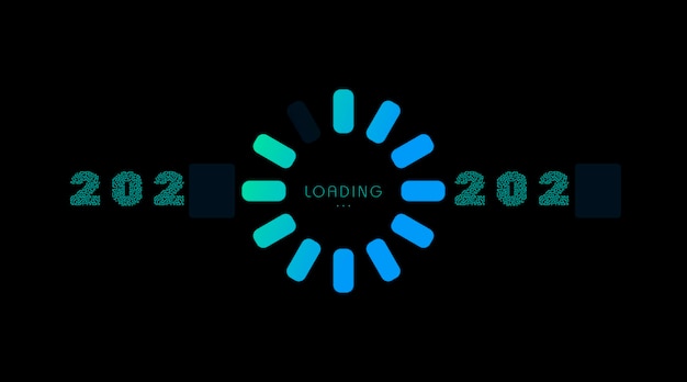 Loading icon with free space for date New Year