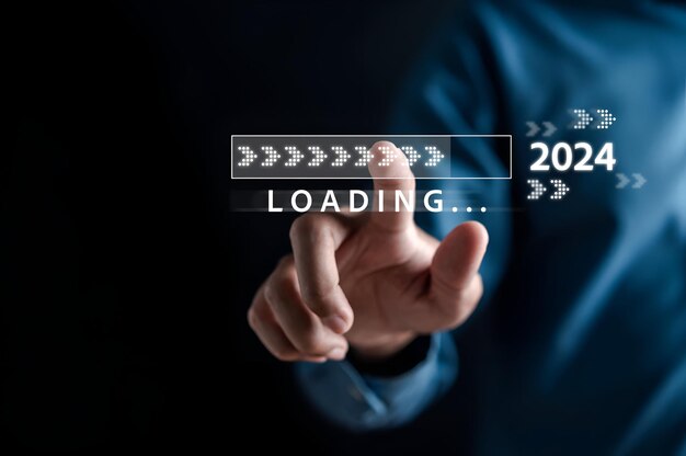 Loading progress from 2023 to 2024 to countdown happy new year