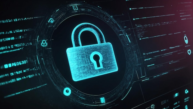 locked data files screen displaying a series of file icons lock symbol
