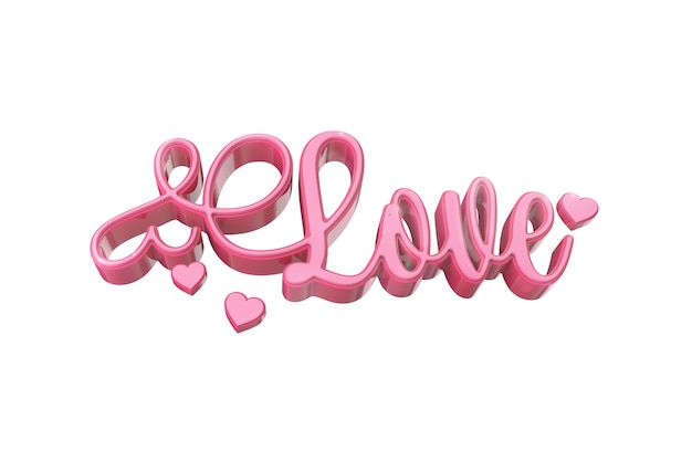 LOVE word on white surface