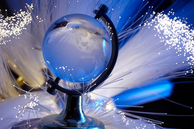 Low angle view of crystal ball