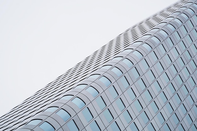 Low angle view of skyscraper against clear sky