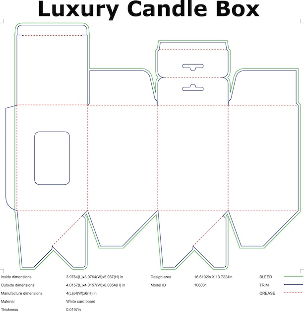 Luxury Candle Box Packaging Template