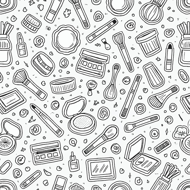 Makeup Tools Seamless Pattern