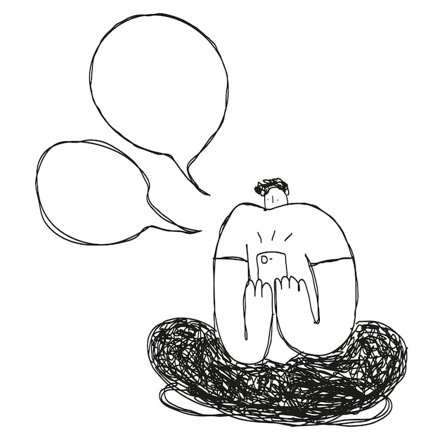 Man on phone clipart transparent png wearing white shirt