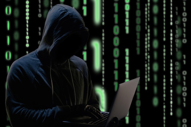 Man using mobile phone in the dark