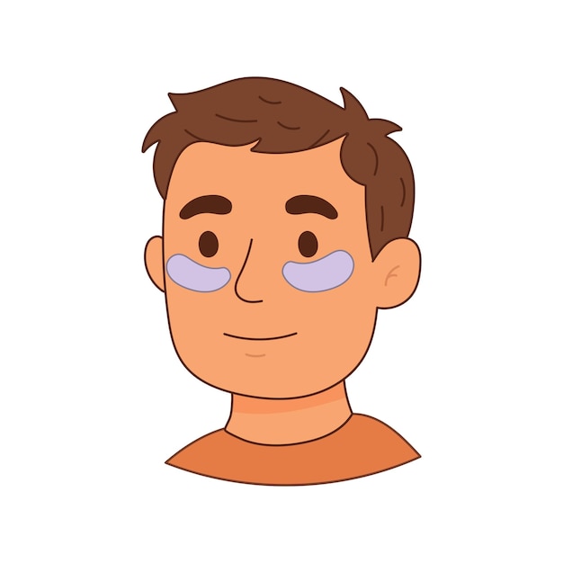 man using under eye patches for skincare routine