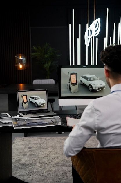 Mand, der arbejder på computer på kontoret