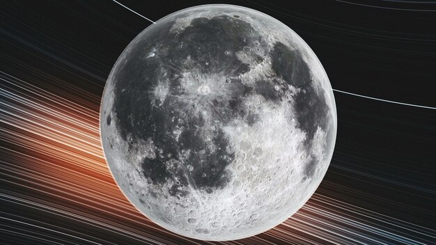 Månens bana roterar planeten, närbild spiralgalax, himlakroppskarta, sidobelyst satellitvy, galax