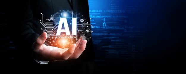 Människan interagerar med AI artificiell intelligens hjärnprocess generativ AI FaaS
