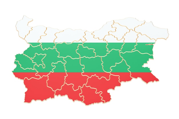 Map of Bulgaria with barbed wire 3D rendering