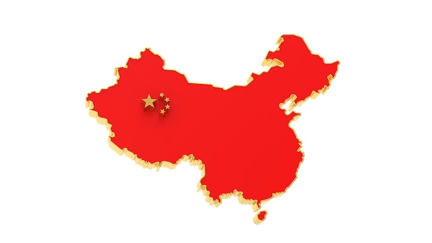 Map of China map 3D Rendering