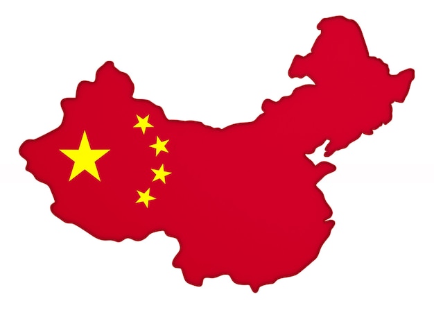 Map of china on white