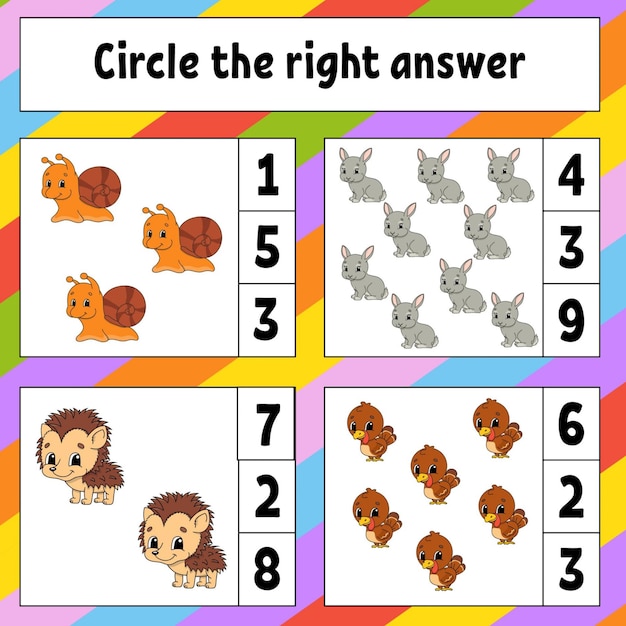 math activity worksheet circle the right answer