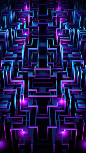 Maze neon light wallpaper purple illuminated backgrounds