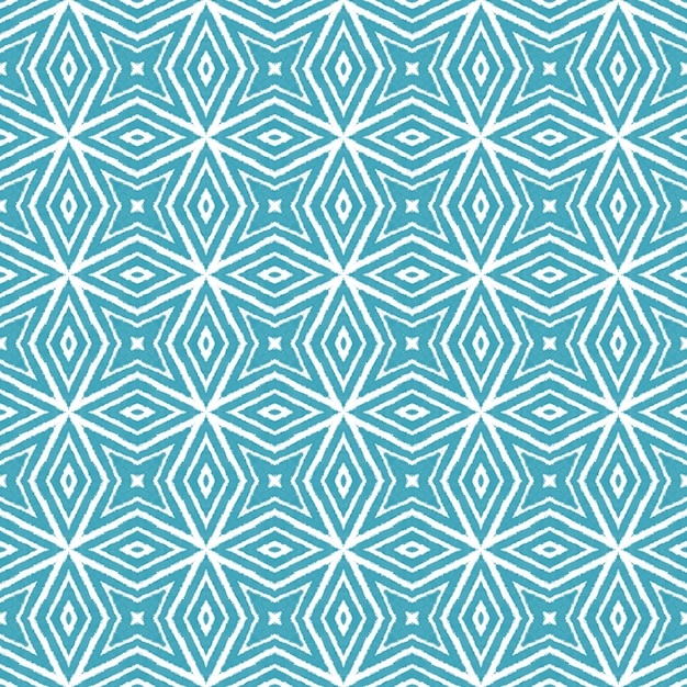 Medallion seamless pattern Turquoise symmetrical