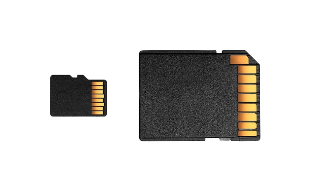 Memory card with copyspace isolated on a white background
