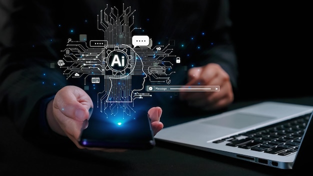 Menneskelig interaktion med AI kunstig intelligens hjerne generativ AI UUID
