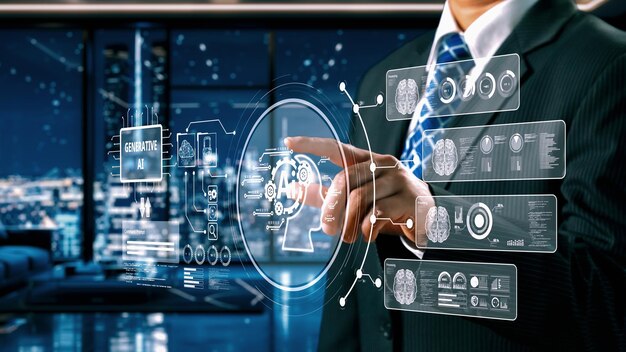 Menneskelig interaktion med AI kunstig intelligens hjerne generativ AI UUID