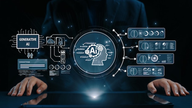 Menneskelig interaktion med AI kunstig intelligens hjerne generativ AI UUID