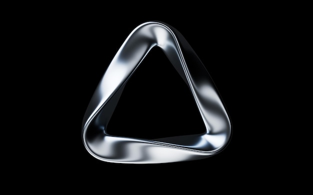 Metallic curve geometry background 3d rendering Digital drawing