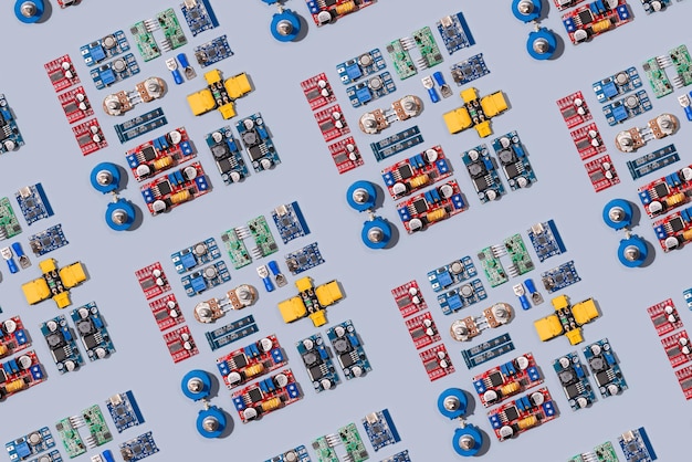Microcontrollers boards sensors leds and modules for learning the basics of electronics