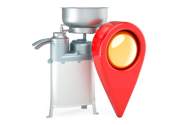 Milk separator with map pointer 3D rendering