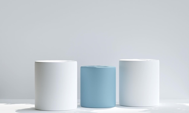 Minimal product placement white podium display for product presentation 3d illustration