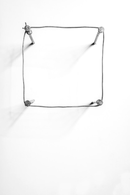 Minimalist iron wire background forms a square