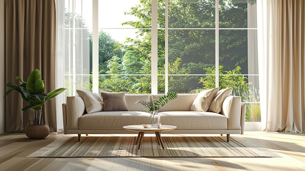Minimalist Living Room with Sofa