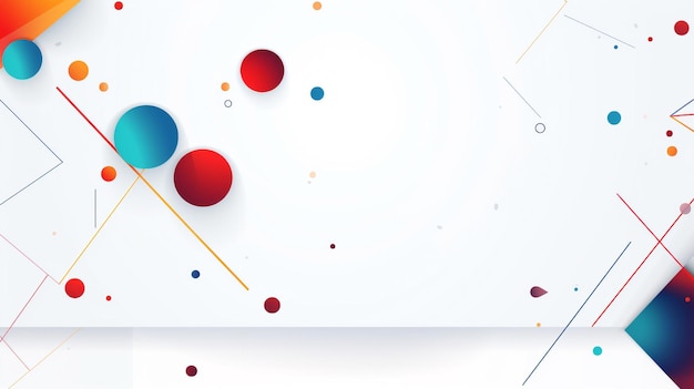 Minimalistic Geometric Design with Copy Space on White Background Generative AI