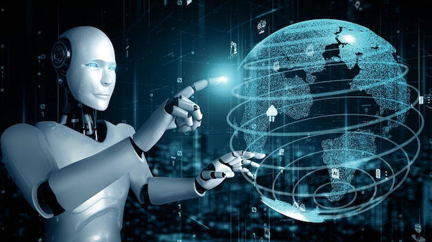 Mlb futuristic robot artificial intelligence huminoid ai for industrial factory