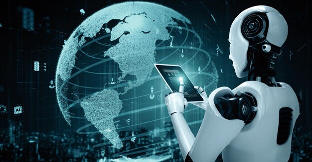 Mlb futuristic robot artificial intelligence huminoid ai for industrial factory