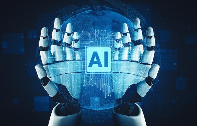 MLP fremtidig kunstig intelligens og machine learning til AI-droidrobot eller -cyborg