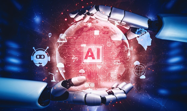 MLP fremtidig kunstig intelligens og machine learning til AI-droidrobot eller -cyborg
