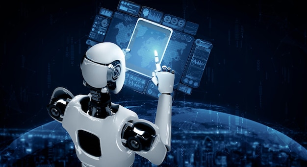 mlp robot humanoid using tablet computer for global network connection