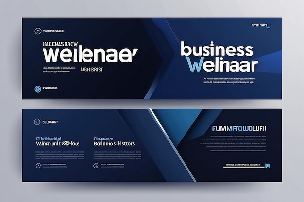 Modern bannerdesign med mörkblå bakgrundsfärg. Användbar för banneromslag och sidhuvud
