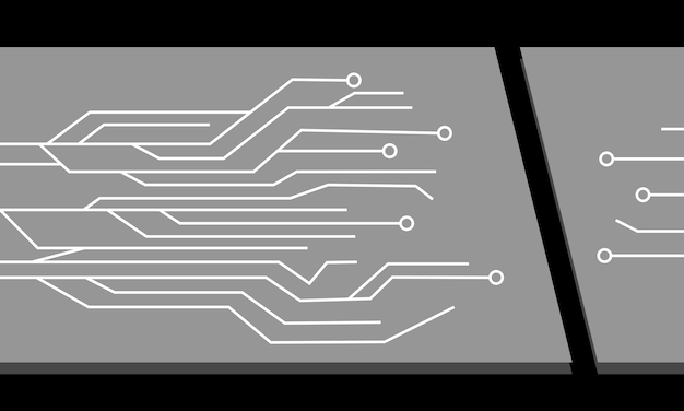 modern black and white wallpaper vector design of electronic line circuit Dark mode